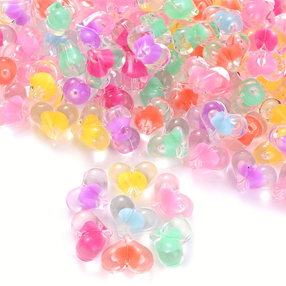 Peach Heart Acrylic Beads