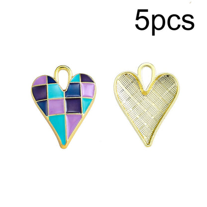 Alloy Enamel Big Heart Charms