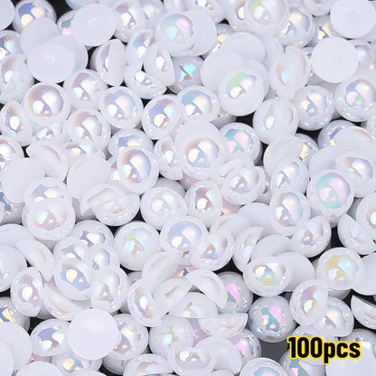AB Rhinestone Flat Back Pearl Beads