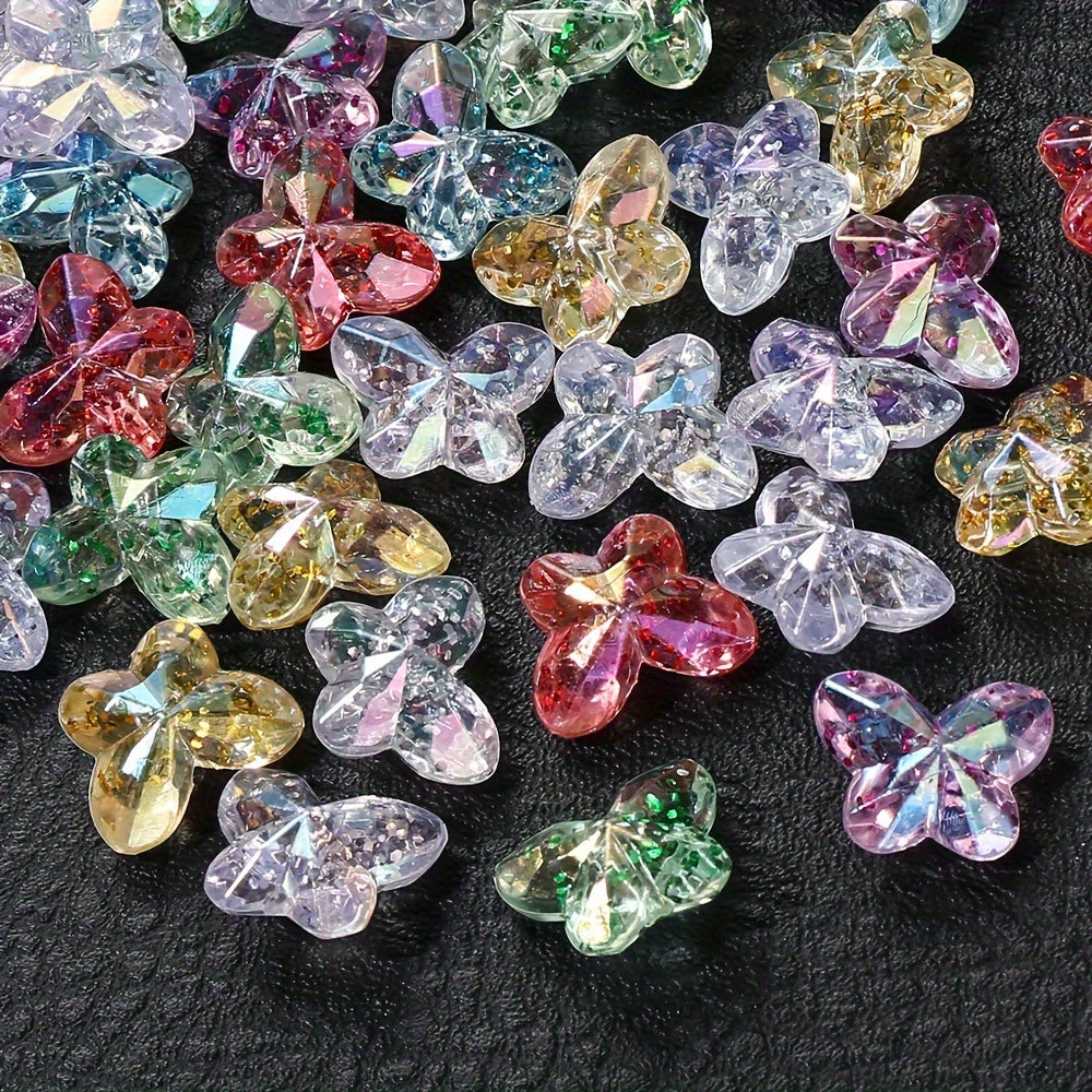 Vibrant Transparent Acrylic Butterfly Beads