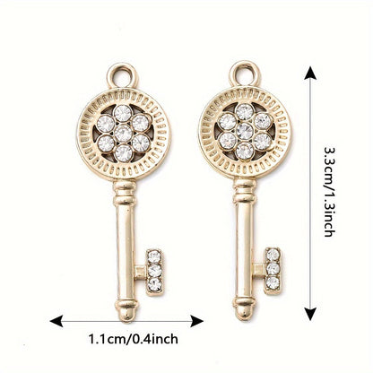 5PCS Gold-Tone Love Lock Crystal Pendant Set