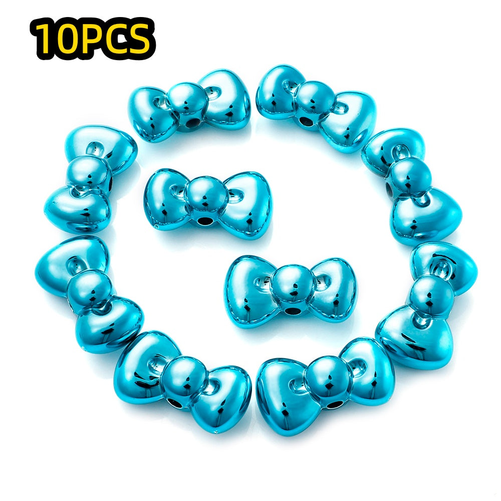 10pcs 15x26mm Christmas Bow Acrylic Beads