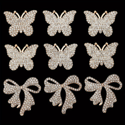 Gold Butterfly & Bow Shape Plastic Patches