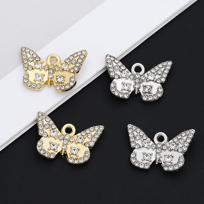Sparkling Rhinestone Butterfly Pendant Charms