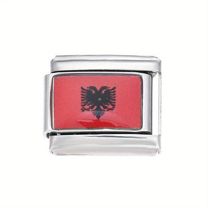 World Flag Alloy Bracelet Module