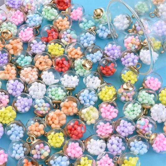 Mixed Color Transparent Glass Ball Pendants