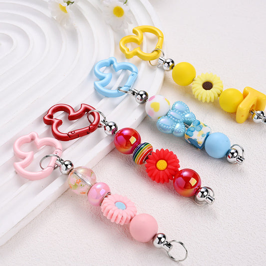 Charms Lip Gloss Keychain Making Kit with Flower Letter Charms