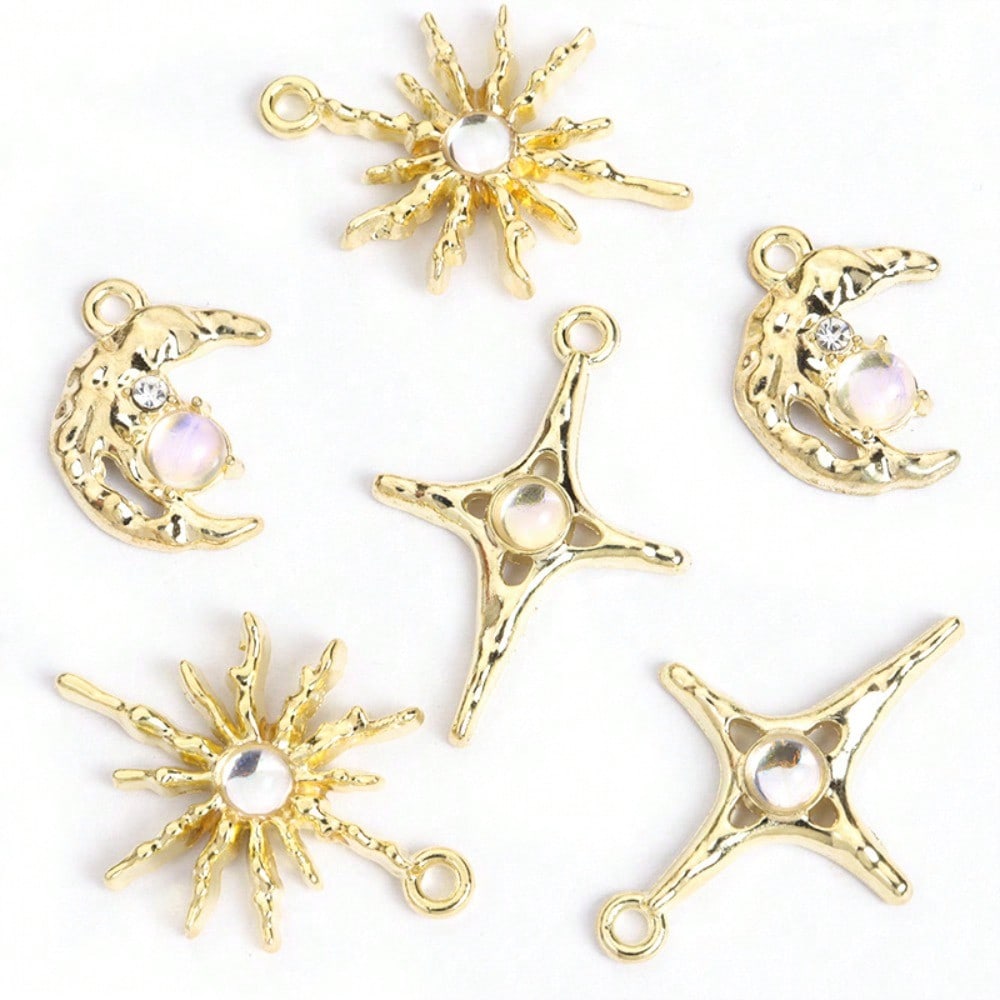 Aurora Colorful Rhinestone Alloy Charms