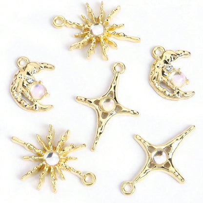 Aurora Colorful Rhinestone Alloy Charms