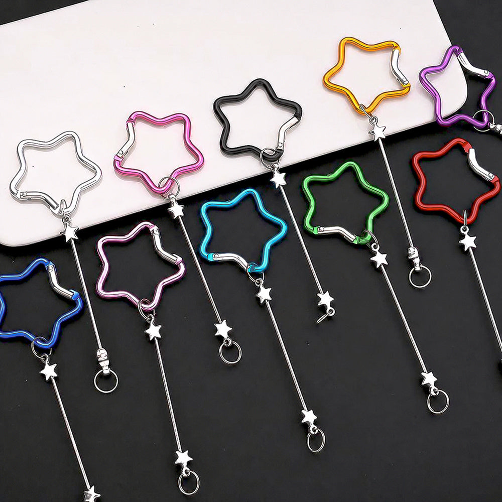 12-Piece Mixed Color Star Keychain Set