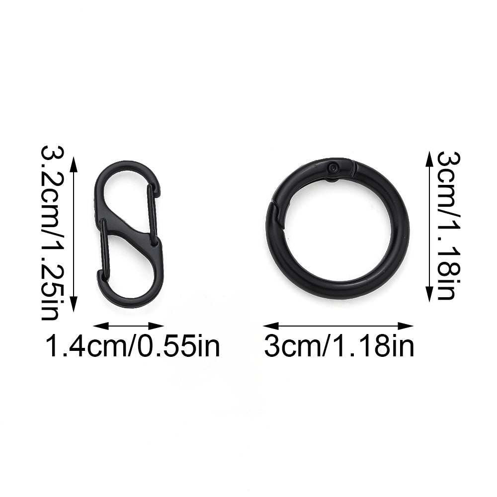 Black Alloy Double-Head Key Rings