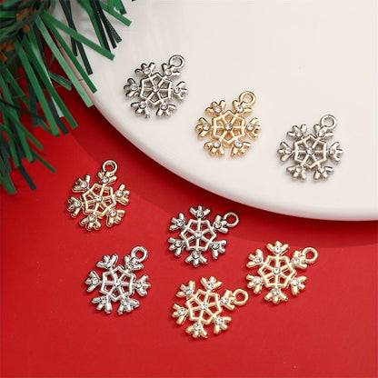 Christmas Rhinestone Snowflake Pendant Charms