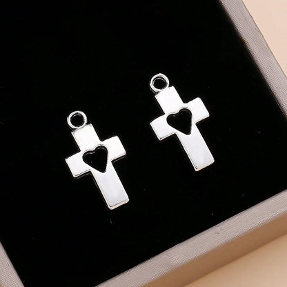 Heart Hollow Cross Pendant Charms