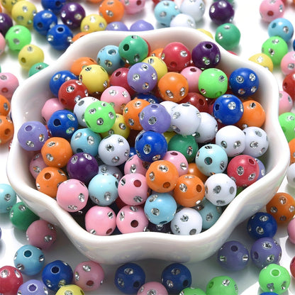 Mixed Acrylic Round Spacer Beads