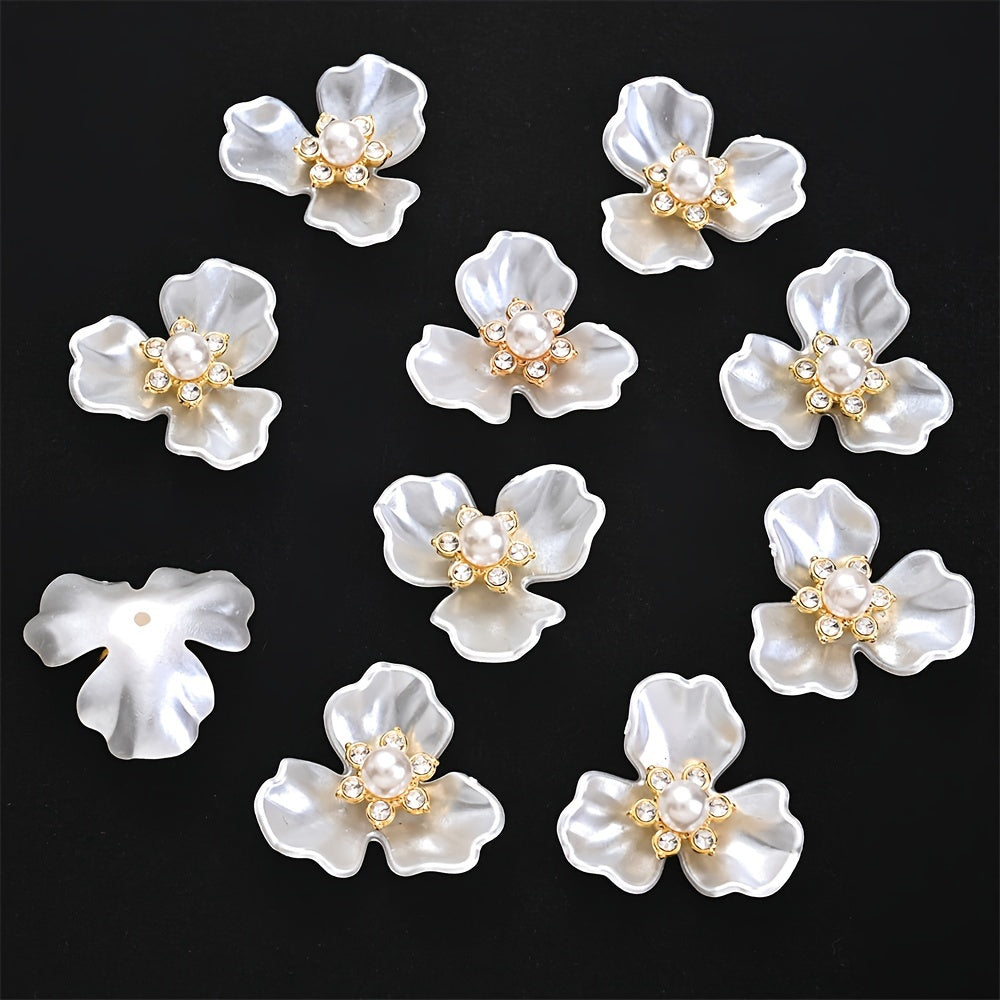 Rhinestone Triple-Petal Flower Charms