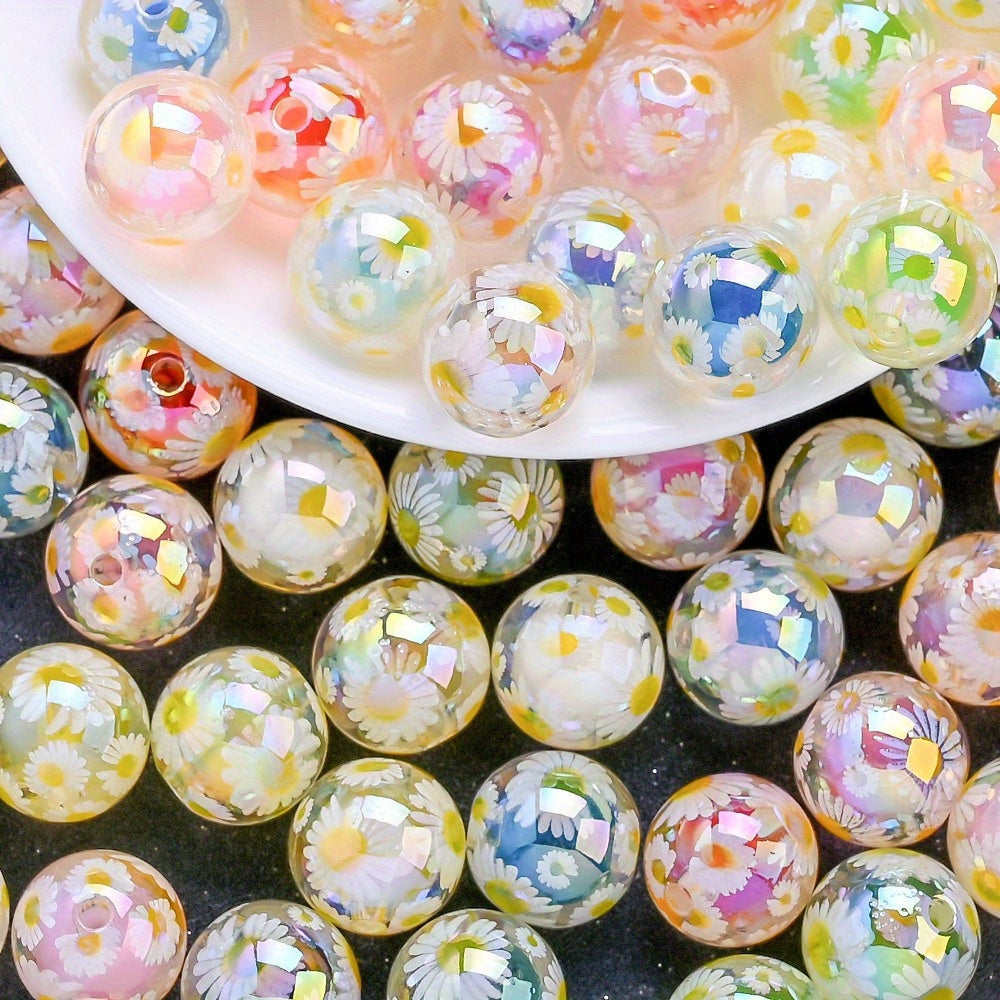Daisy Round Acrylic Beads