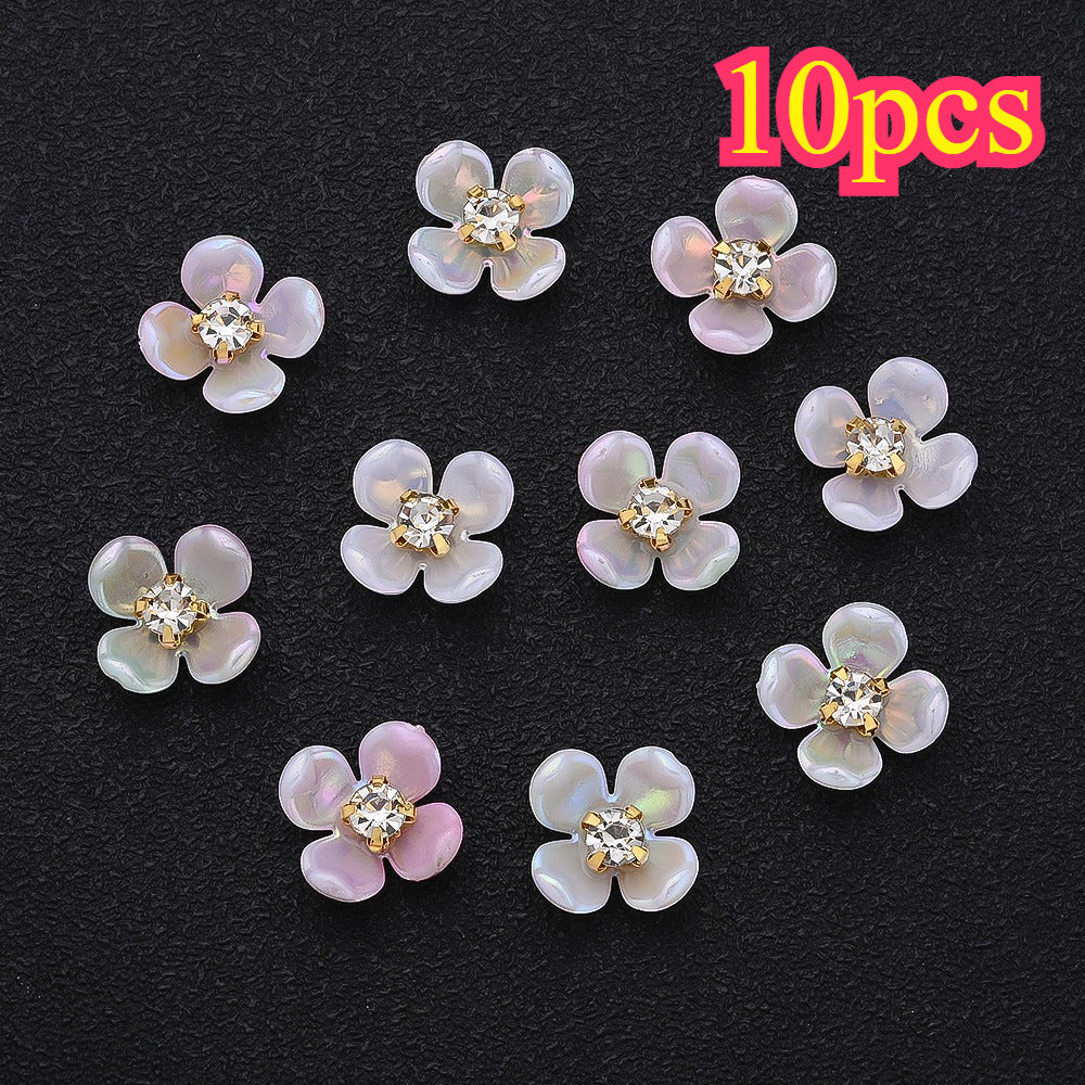 30pcs 15mm Gradient Acrylic Flower Beads