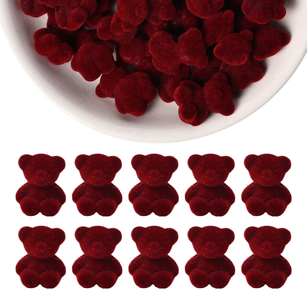 Resin Flocked Bowknot Beads