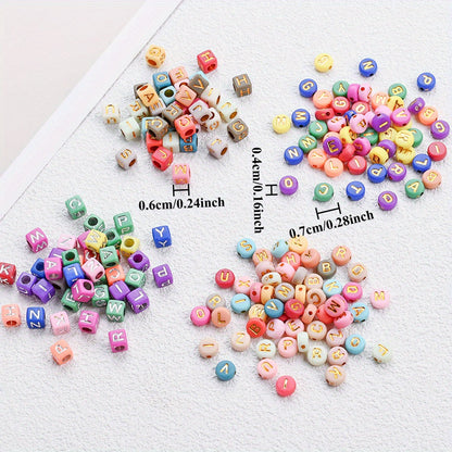 100PCS 4×7mm Heart-Shaped A-Z Letter Acrylic Bead Set