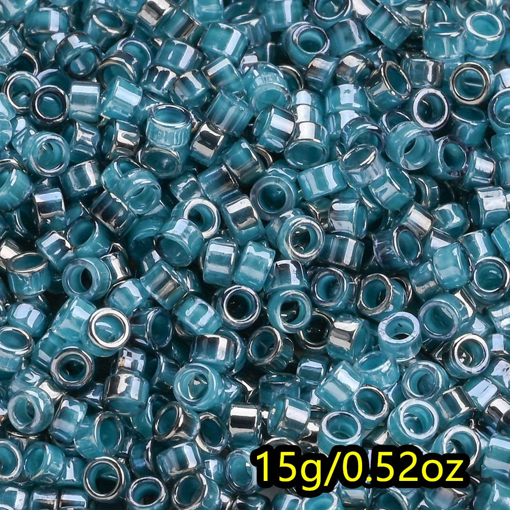 15g/bag 2mm Colorful Cylindrical Glass Seed Beads