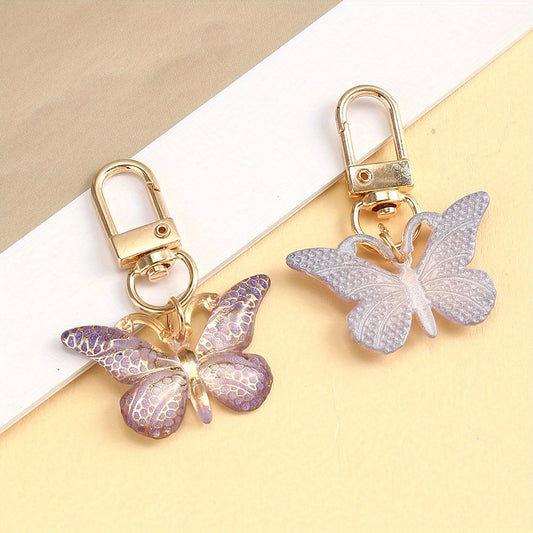 Purple Butterfly Acrylic Keychain