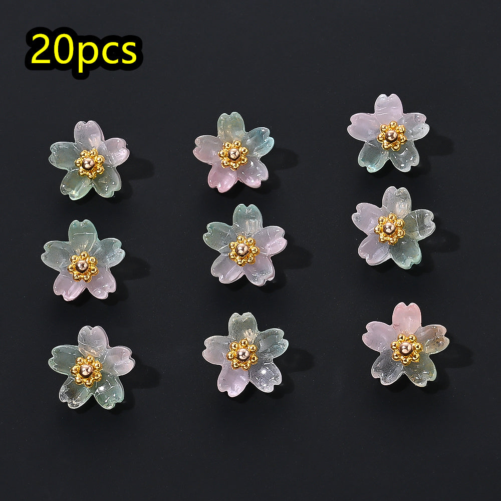 Shiny UV Iris Flower Beads