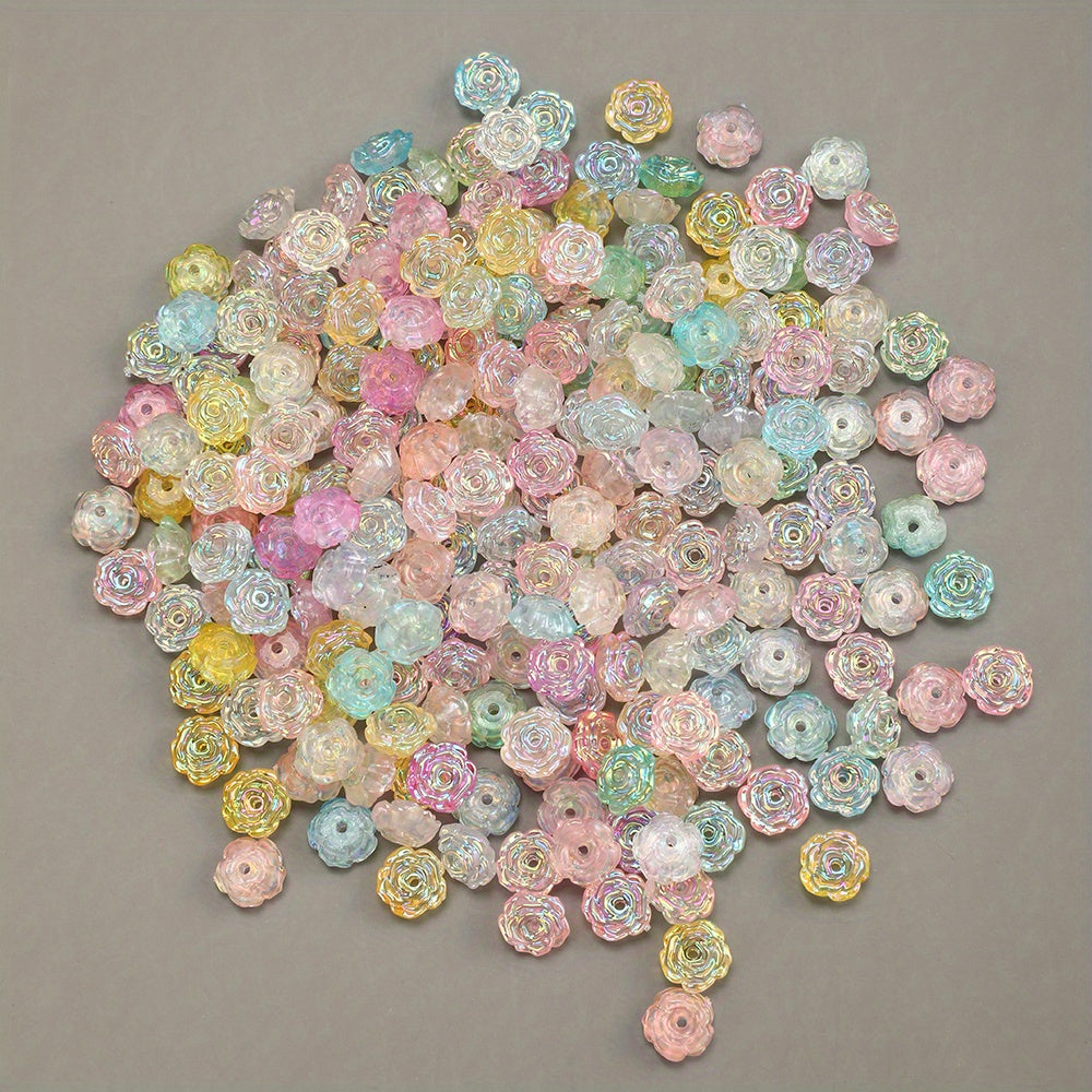 50pcs 8mm Glow-in-the-Dark Acrylic Flower Beads