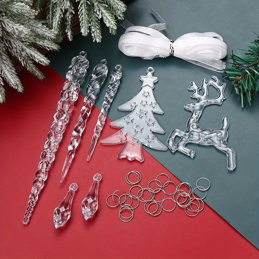Christmas Snowflake Fawn Acrylic Beads Set