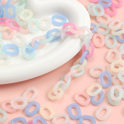 50-Piece 14x19 mm Clear Jelly Acrylic Chain Links