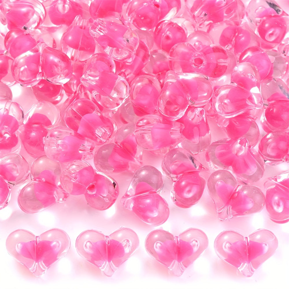 Peach Heart Acrylic Beads