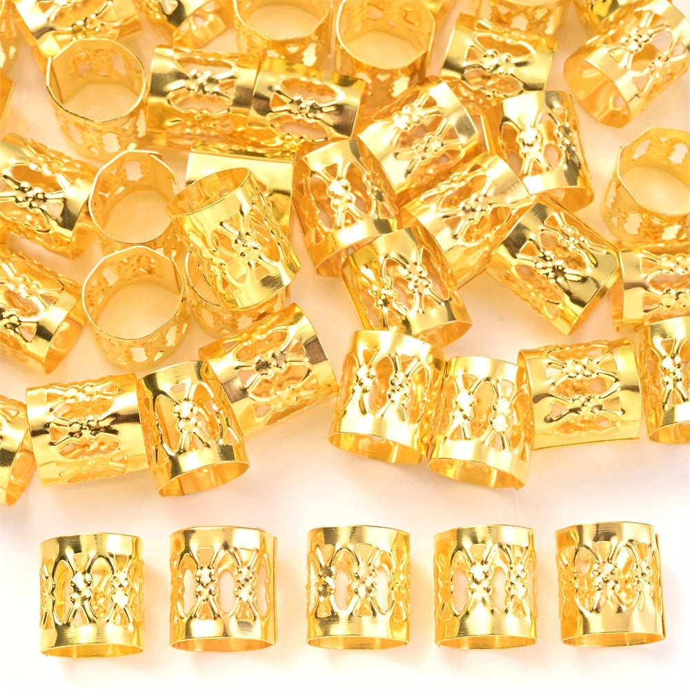 100PCS 8×9mm Vintage Flower Tube Alloy Spacer Bead Set