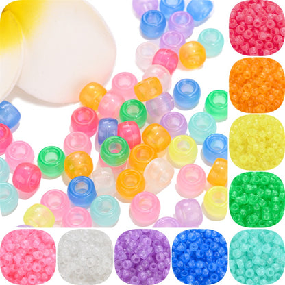 Glow-in-the-Dark Acrylic Barrel Beads