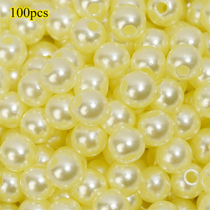 100pcs Random Colorful 8mm Round Acrylic Spacer Beads