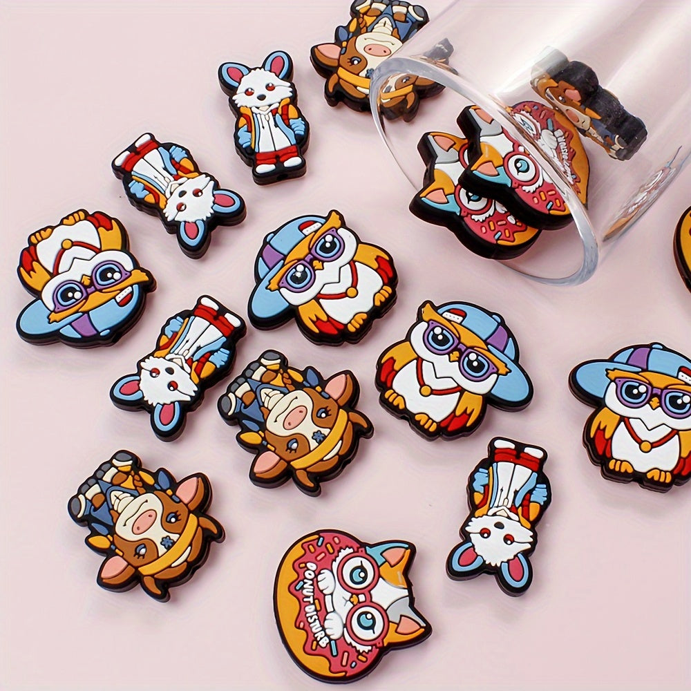 1PC 16–30mm Silicone Owl, Fox & Donut Bead Set