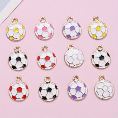10PCS 13×17mm Colorful Football Acrylic Pendant Set