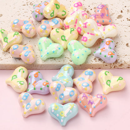 5pcs/set 17x22mm Sweet Heart Acrylic Beads