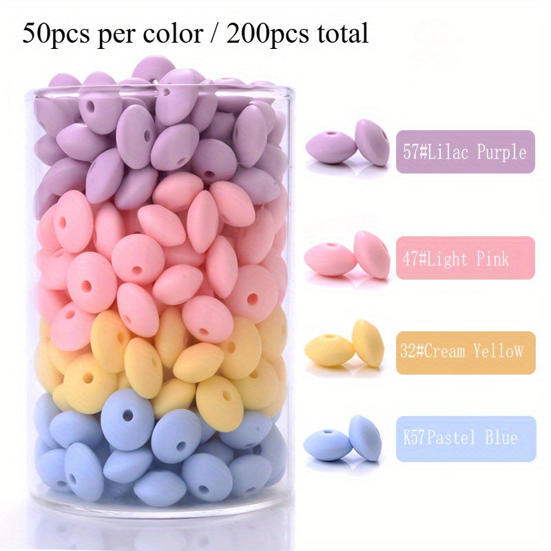 200pcs 6x12mm Mixed Color Abacus Silicone Beads