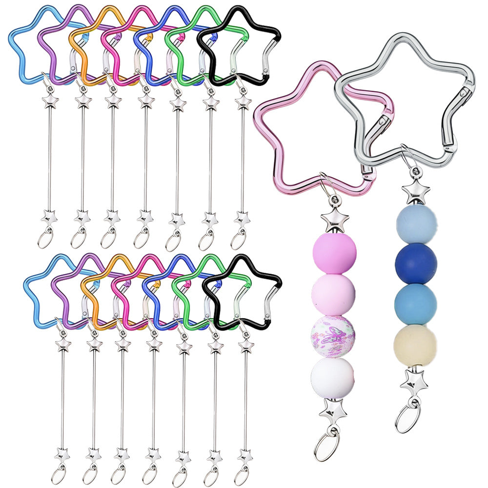 12-Piece Mixed Color Star Keychain Set