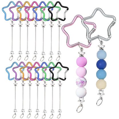 12-Piece Mixed Color Star Keychain Set
