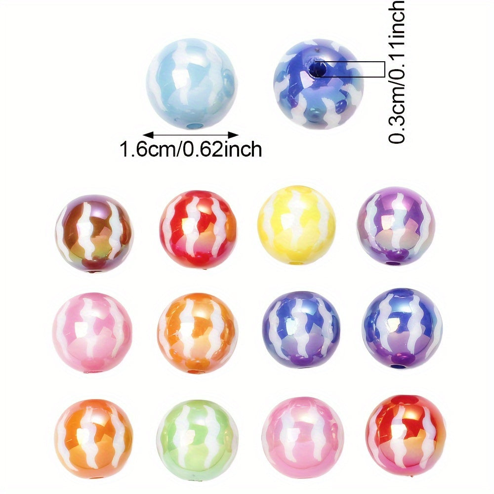 10PCS Watermelon Pattern Acrylic Bead Set