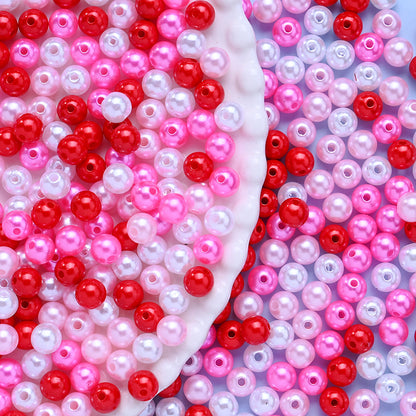 Shiny Pink Love Acrylic Beads
