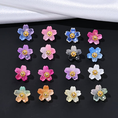 20pcs 10mm Colorful Gradient Glass Flower Beads