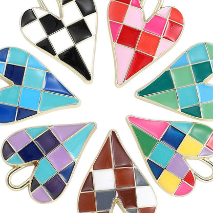 Alloy Enamel Big Heart Charms