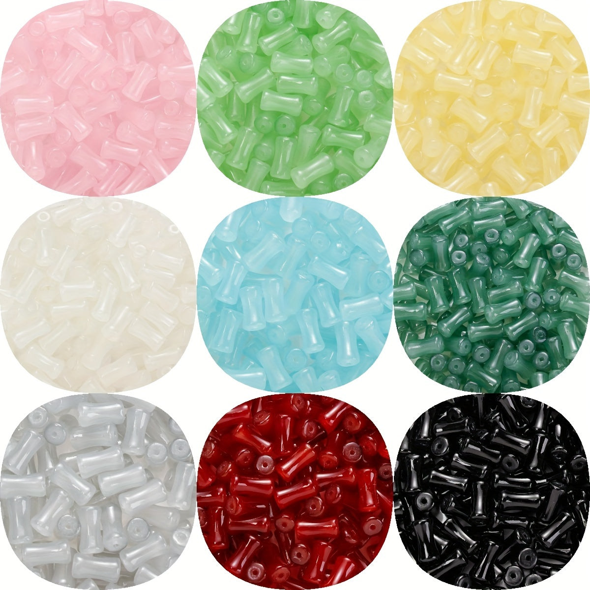 50pcs Glazed Bamboo Beads