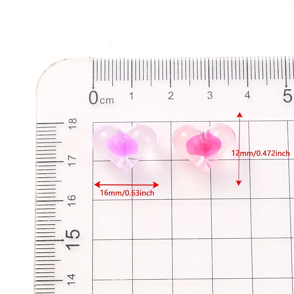 Peach Heart Acrylic Beads