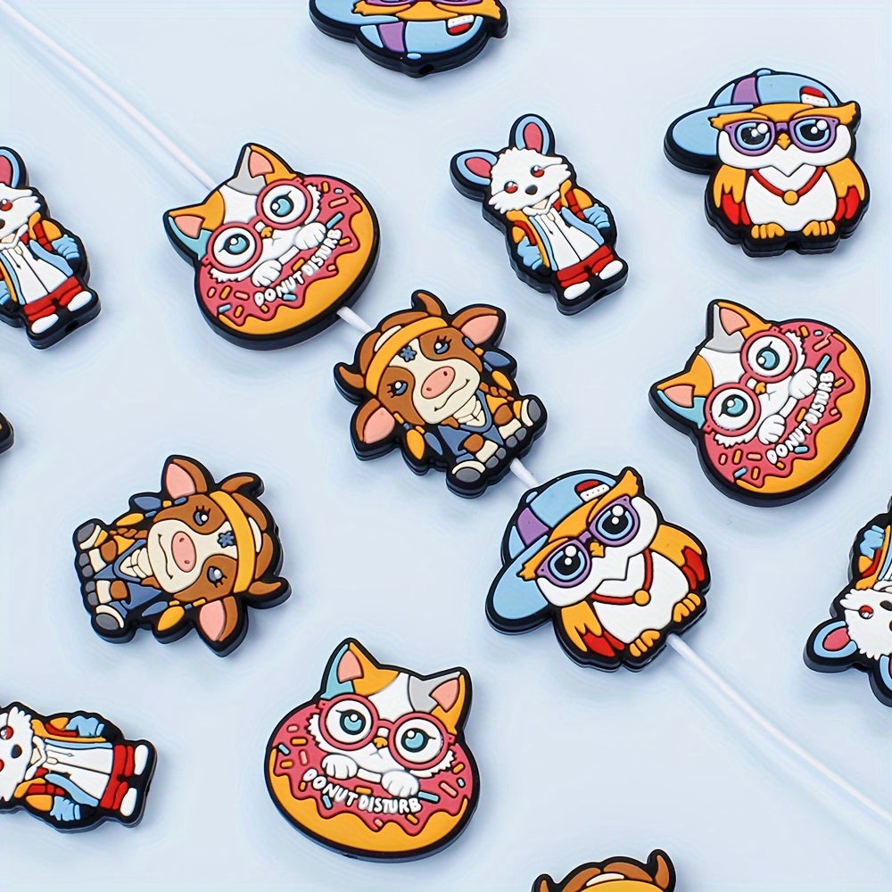 Silicone Owl and Fox Focus Spacer Beads