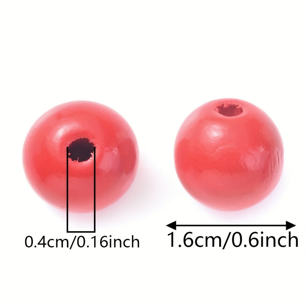 10PCS 16mm Animal Print Round Wooden Bead Set