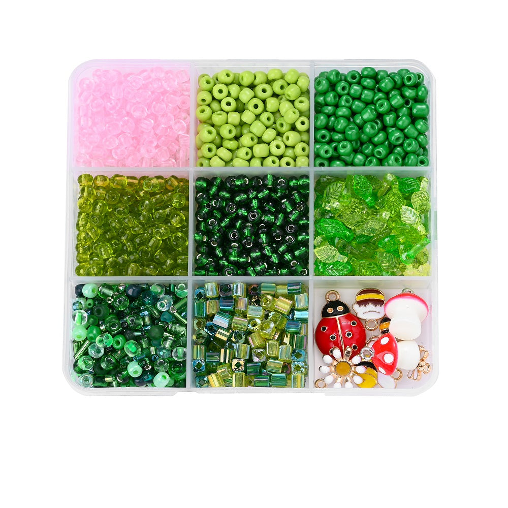 Green Glass Bead Set