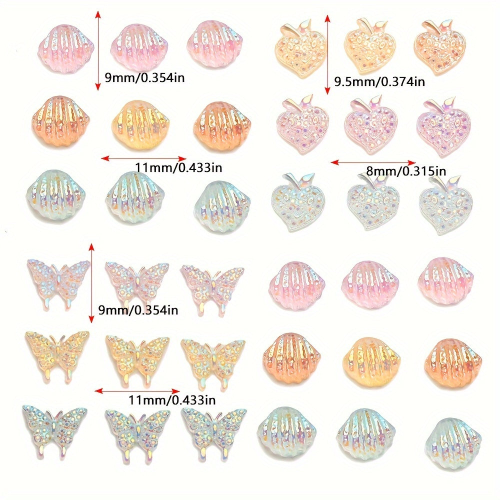 Mixed Glitter Acrylic Beads