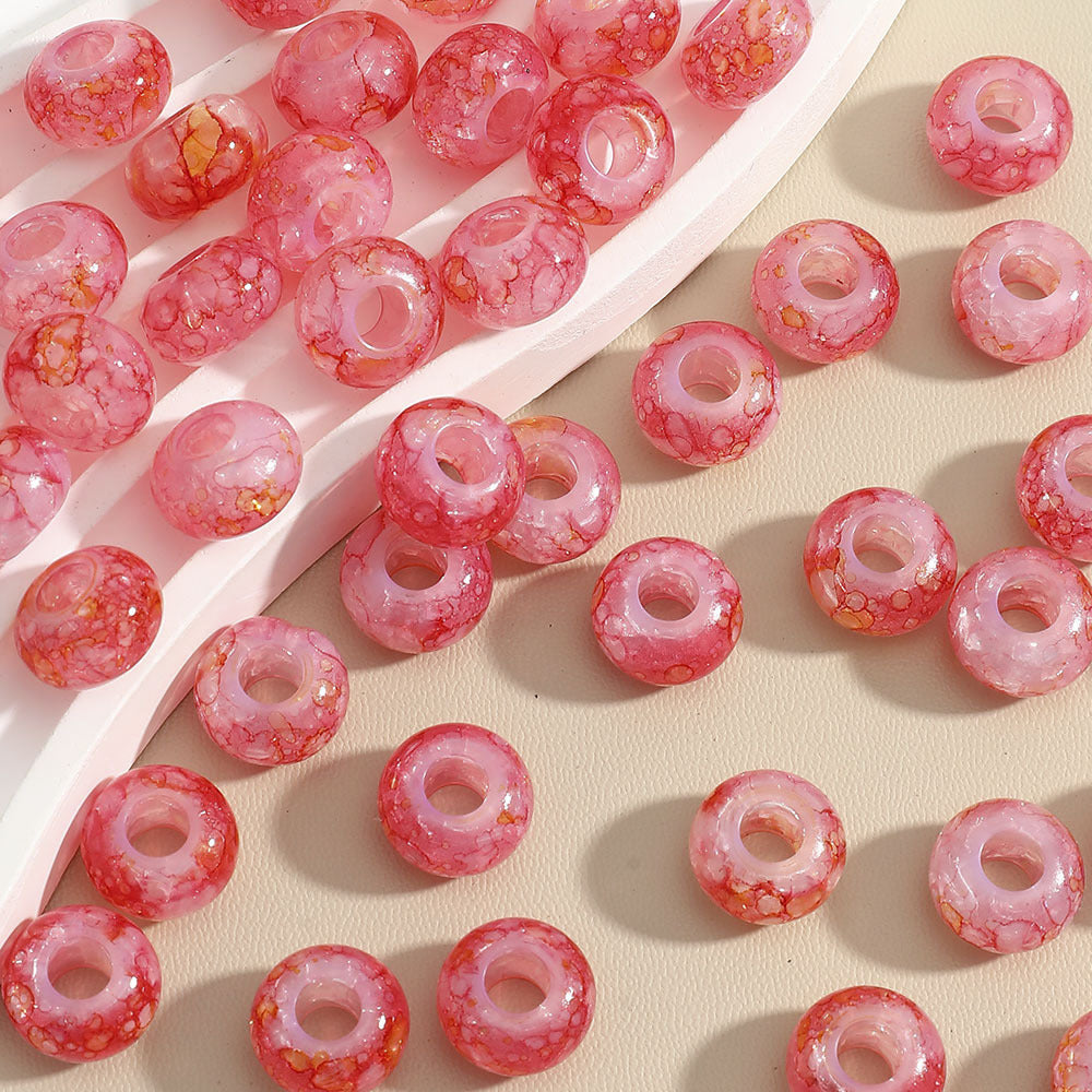 Ink Spatter Large Hole Acrylic Beads